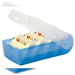 HAN 998-643 Karteibox CROCO - A8 quer, für 500 Karten,  blau-transluzent