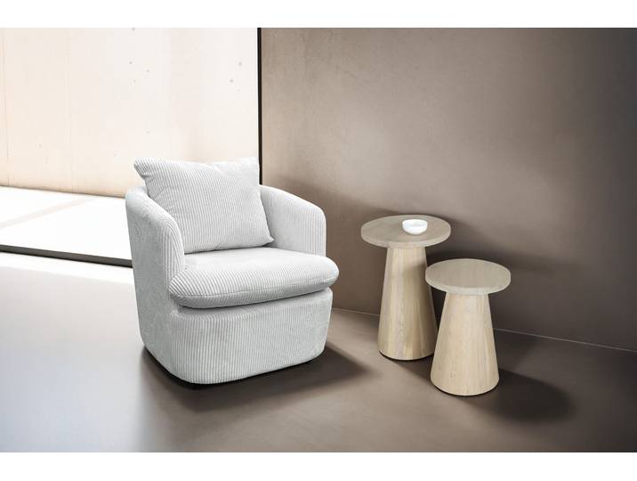 Beistelltisch BYLIVING Cone , weiß (weiß wash, weiß wash, weiß wash), H:50cm, Tische, Beistelltisch, aus Massivholz in schwarz oder white wash, verschiedenen Größen