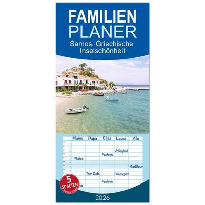 Familienplaner 2026 - Samos. Griechische Inselschönheit mit 5 Spalten (Wandkalender, 21 x 45 cm) CALVENDO