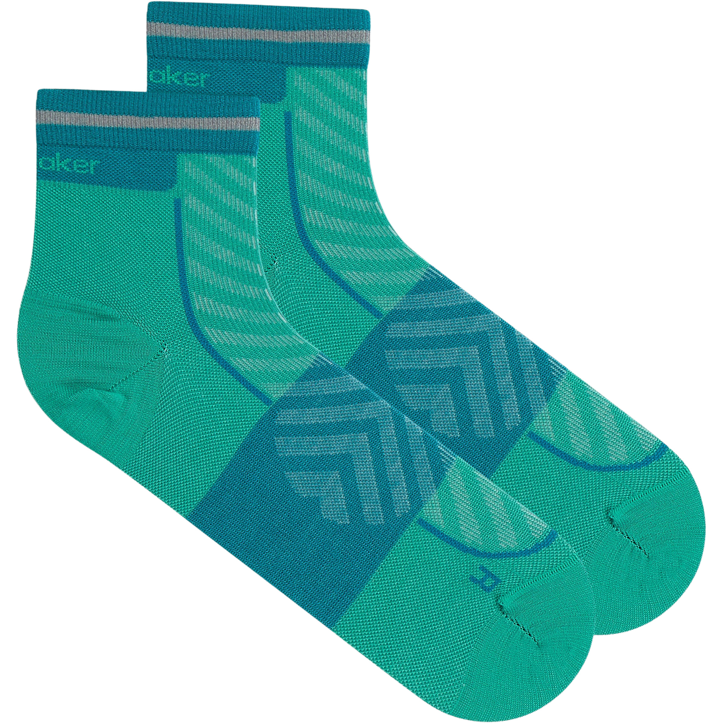 Icebreaker Run+ Ultralight Mini Damen Laufsocken tuerkis Größe 38 Laufen | Trailrunning Hautfreundlich Merinowolle