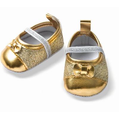 Puppen-Glitzerballerinas, gold, Gr. 38-45 cm