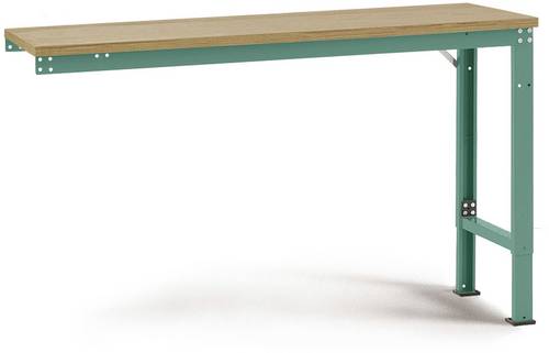 Manuflex AU8035.0001 Arbeits-Anbautisch UNIVERSAL Spezial mit Multiplexplatte, BxTxH = 1250 x 800 x 722-1022mm Grau, Grün