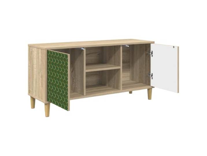PUGYNBK GELEEN TV-Schrank, 102 x 33 x 50 cm, Sonoma Robustes Holz, geräumige Fächer, erhöhte Beine, modernes Wohnzimmerdesign