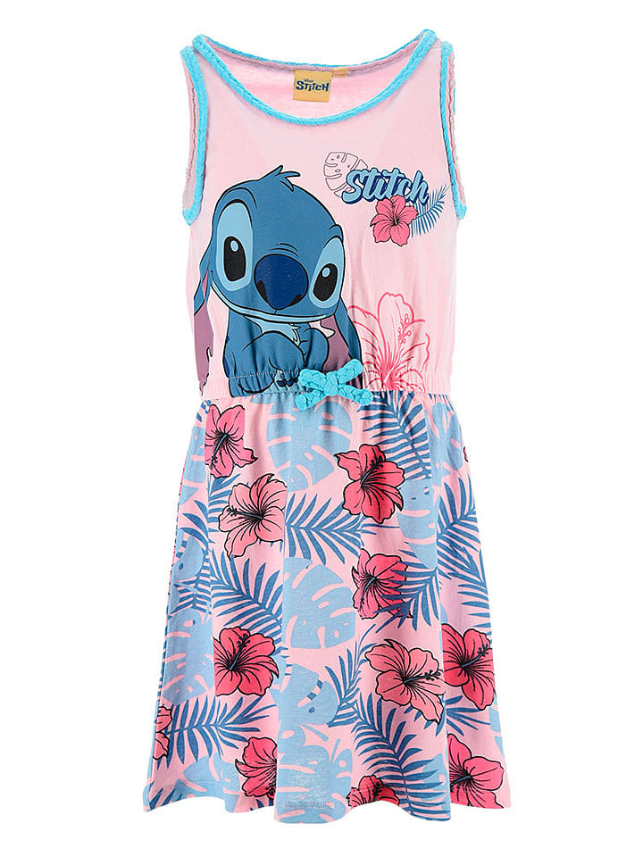 Lilo & Stitch Kleid "Stitch" in Rosa/ Blau - 116