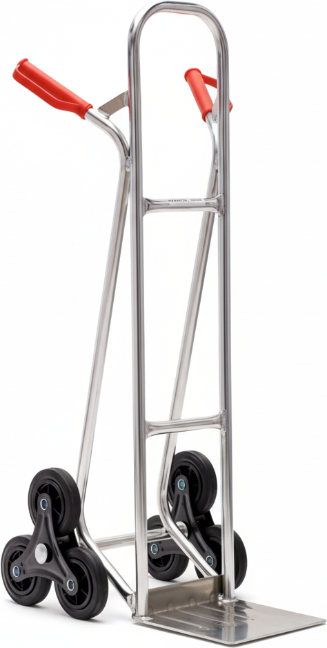 B2B Partner Alu-Sackkarre Treppensteiger mit 3 Rädern, Tragfähigkeit 150 kg, Vollräder