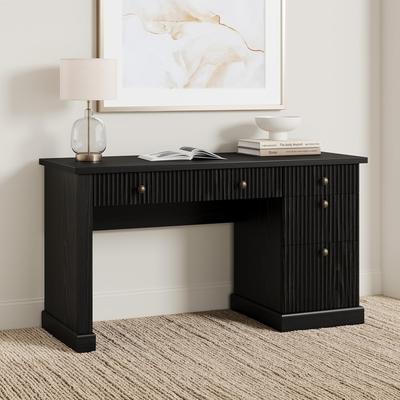 Garvee Fluted Home Office Desk Storage 54in Modern Executive Desk with Charging Station