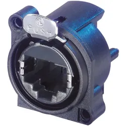 NEUTRIK® vergoldet, RJ45, PCB Horizontal, A-Flansch, 8-pol Einbaubuchse, vergoldete(r) Kontakt(e)
