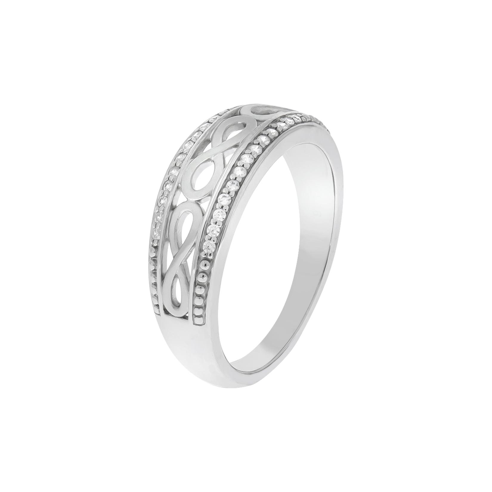 Zeeme Silber Ring Silber 925 glanz/mattiert Zirkonia