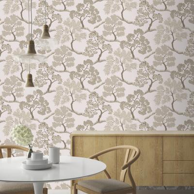 Vliestapete SUBLIME "TREES NATURAL GOLD", beige (naturel), B:0,52m L:10m, Vlies, Tapeten, Design Tapeten