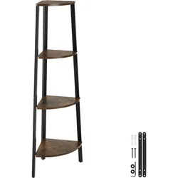tectake Eckregal bridge 34x34x125cm  Industrial Holz Dunkel, Rustikal