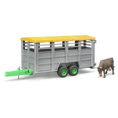 bruder 02227 Viehtransportanhänger mit Rind