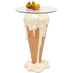 KARE DESIGN Esstisch Icecream Ø 48 cm Glas Gelb Vanille