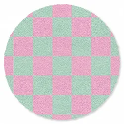 FUSSMATTE Schachbrettmuster - Grün - Rosa - Würfel Fußabtreter 90x90 cm