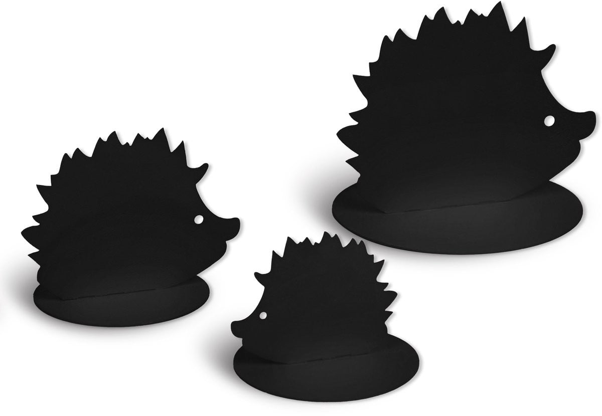 UNUS Decoratieve egel set van 3 zwart