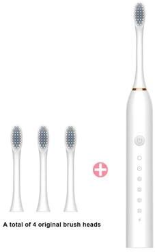 Inspired Living SonicClean Pro Rechargeable Electric Toothbrush For Adults white