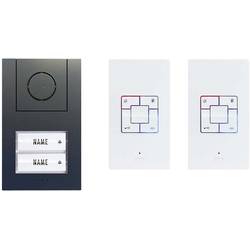 m-e modern-electronics Vistus AD ALU 4020 A Vistus Türsprechanlage Kabelgebunden Komplett-Set 2 Familienhaus Anthrazit 41187