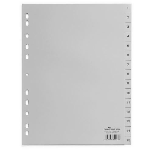 Durable Kunststoff-Register, Zahlen, A4, 15-teilig, 1 - 15