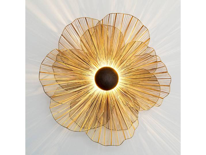 Holländer Wandlampe Tremolo, dimmbar, messing / gold, für Wohn- / Esszimmer, Metall, Wandleuchte, Wandlampe Innen