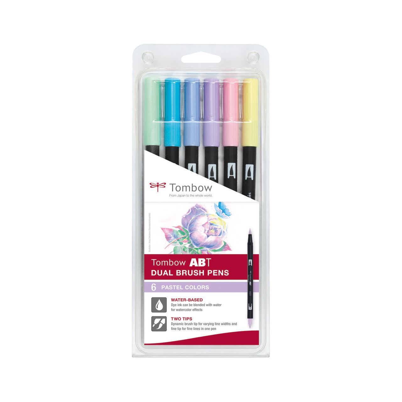 Tombow ABT Dual Brush-Pens farbsortiert, 6 St. ABT-6P-2