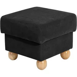 HOCKER Kasha Bezug Veloursstoff Buche natur / schwarz