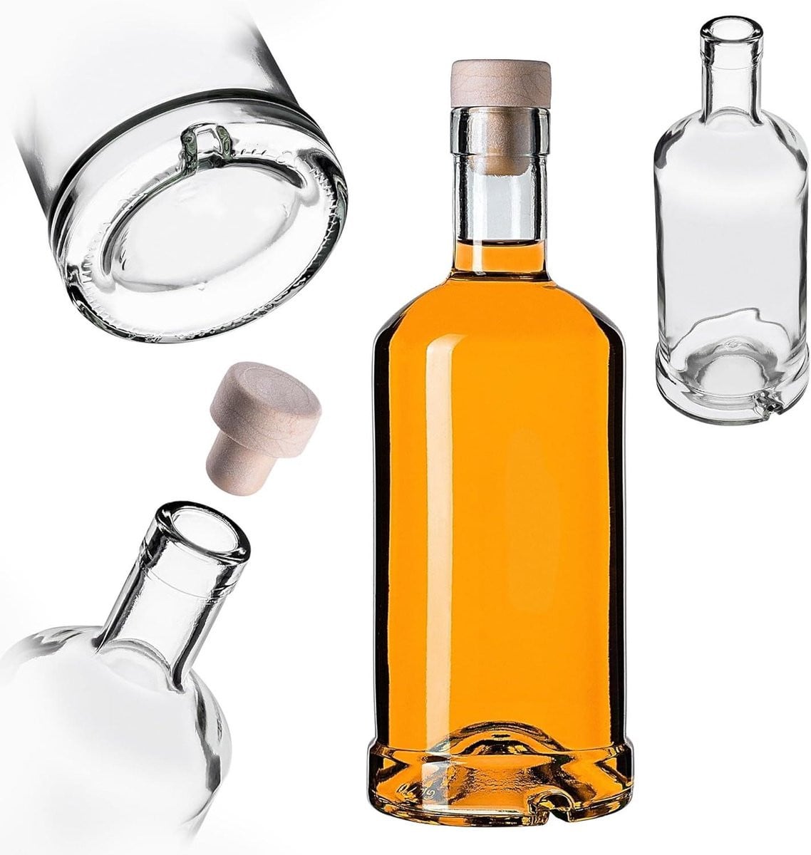 Glazen Wijnfles met Kurksluiting - 500 ml - Transparant