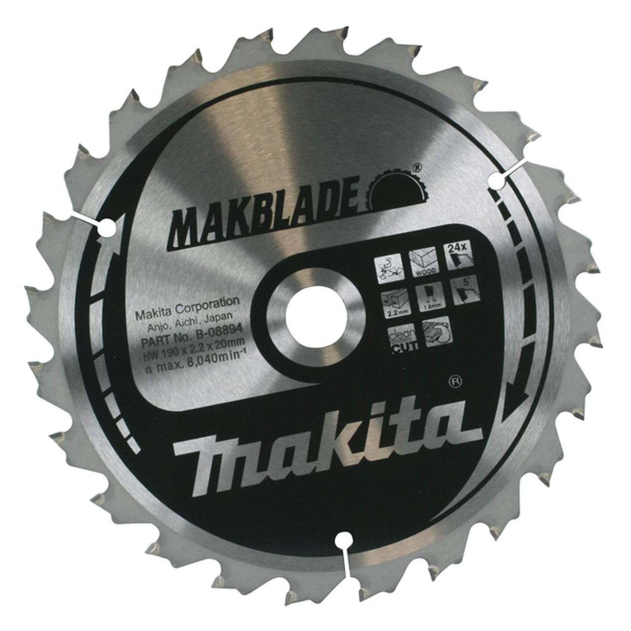 Makita Pjovimo diskas medžiui 190x20x2,2mm 24T Standart (MB-08894)