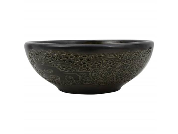 vidaXL Vasque à poser noir rond Φ41x14 cm céramique