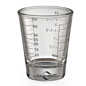 Küchenprofi Messbecher Mini 0912503550, aus Glas, mit ml / EL / TL Skala, hitzebeständig, 50 ml
