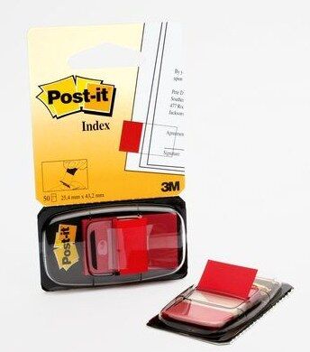 3M Post-it Index Flags 25.4 x 43.2mm (Pack of 50) - Red