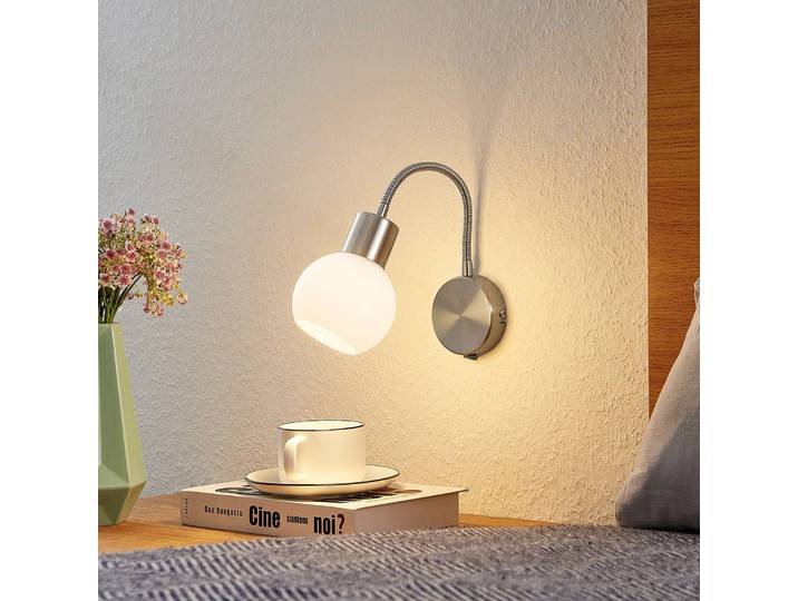 Wandlampe Lioma Lindby, dimmbar, alu / grau / zink, für Wohn- / Esszimmer, Metall, Modern, Wandleuchte, Wandlampe Innen