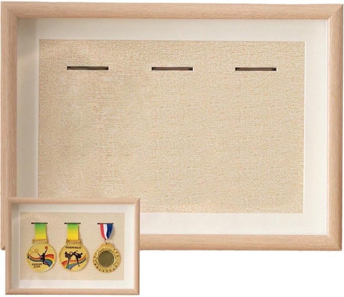Medaille Display Frame Vitrine Box in Houtkleur - 21 x 29,7 cm