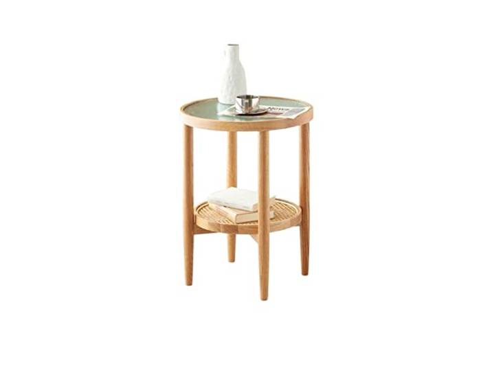 SERUMY Beistelltisch / Beistelltisch Modern Holz Couchtisch Glas Beistelltisch Sofa Ecktisch Beistellschrank Wohnzimmer Schlafzimmer Balkon Beistelltisch Nachttisch Couchtisch