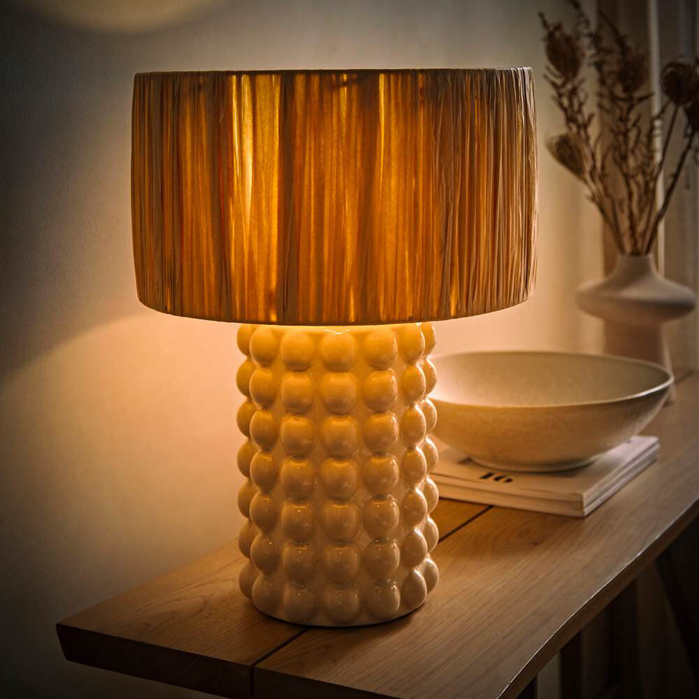 Heritage Hues Kiran Ceramic Table Lamp Cream 42cm H X 37.5cm W X 45cm D