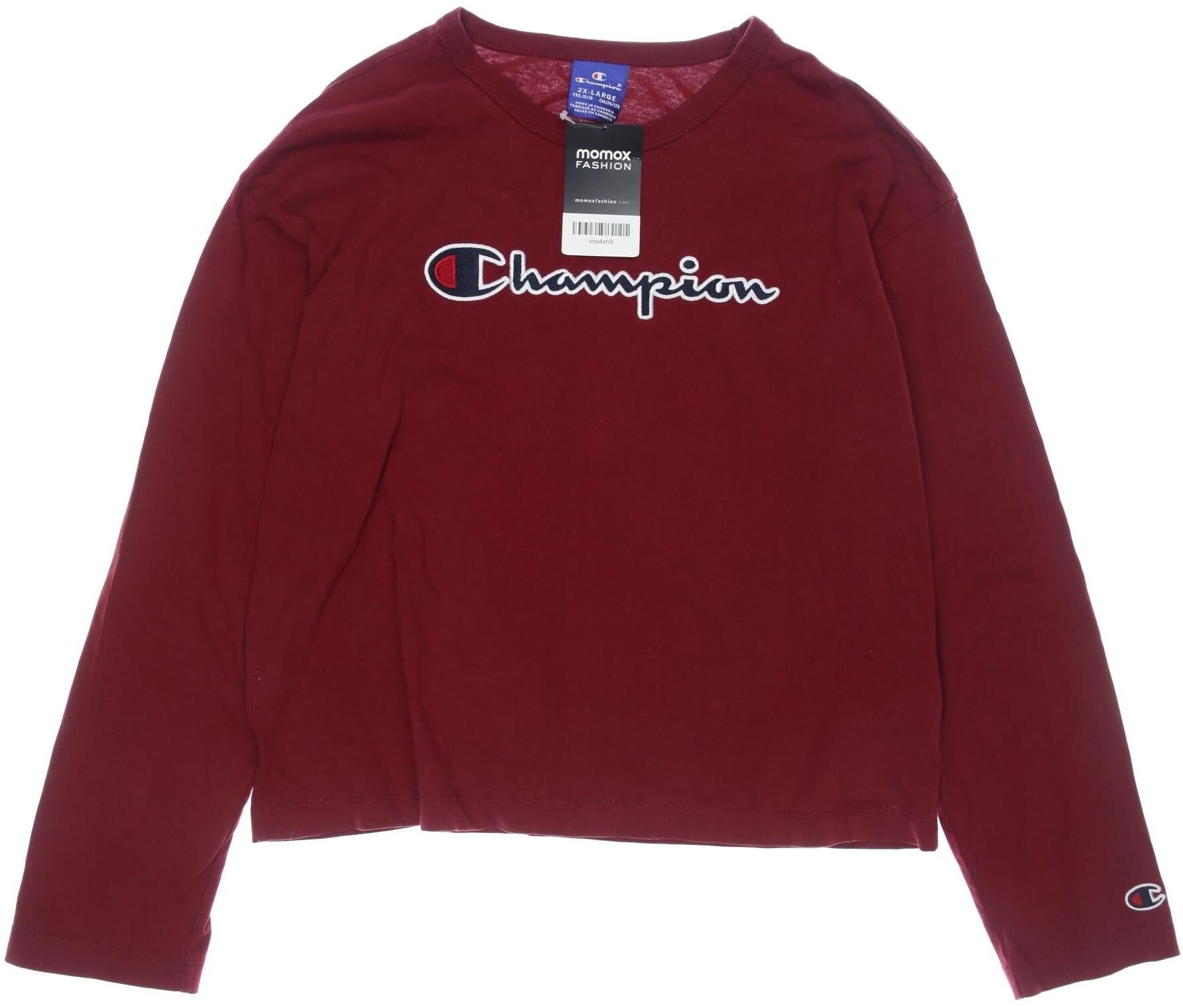 Champion Mädchen Langarmshirt, Bordeaux, Gr. EU 170 (US 15-16 Jahre), Baumwolle - Second Hand