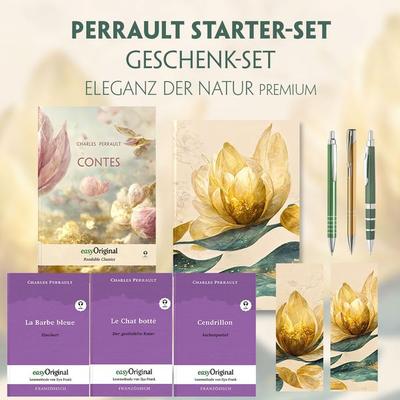 Charles Perrault Starter-Paket Geschenkset - 4 Bücher (mit Audio-Online) + Eleganz der Natur Schreibset Premium, Set von Charles Perrault,