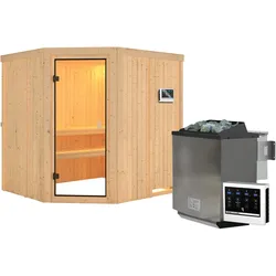 Karibu Innensauna Ella mit 9kW Bio Ofen und Steuergerät Easy