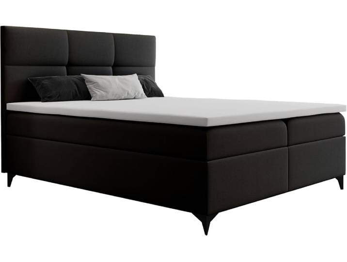 Ensemble sommier et matelas en velours noir 140x200