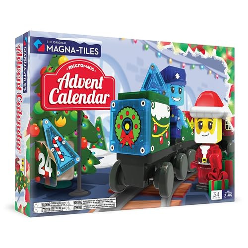 Magna-Tiles MicroMAGS Adventskalender 34-delige magnetische bouwset