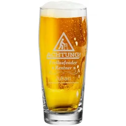 Willi Becher Bierglas Helles-Glas 0,5 l mit Eichung - Freilaufender Renter