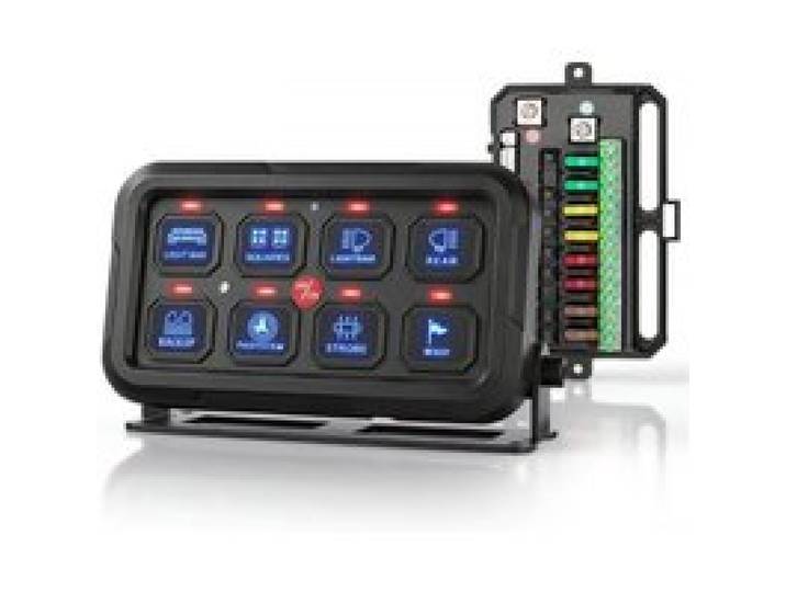 VEVOR 8-fach Schalterpanel Schalterfeld 12-24 V LED-Hintergrundbeleuchtung für Pkw, Lkw und Boot, 1440 W, 60 A, mit App-Steuerung, 3 Schaltmodi, IP65-Schutz und Winkelverstellbarer Montagehalterung