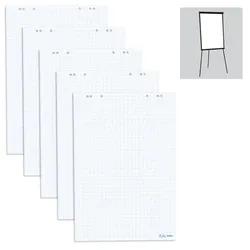 herlitz Flipchart-Papier kariert 65,0 x 98,0 cm, 20 Blatt, 5 Blöcke