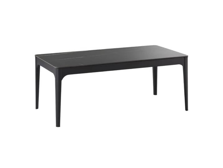 Table basse rectangulaire plateau mdf céramique noir marbré