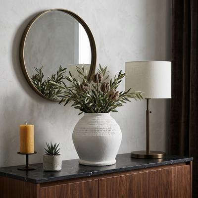 Sagebrook Home Decorative Round Dimpled Terracotta Table Vase for Living Room Decor