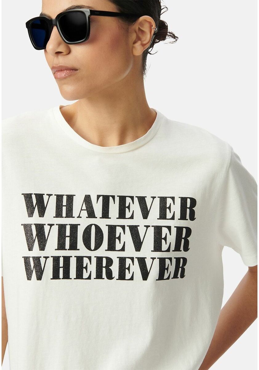 IKKS T-shirt col rond manches courtes, message pailleté