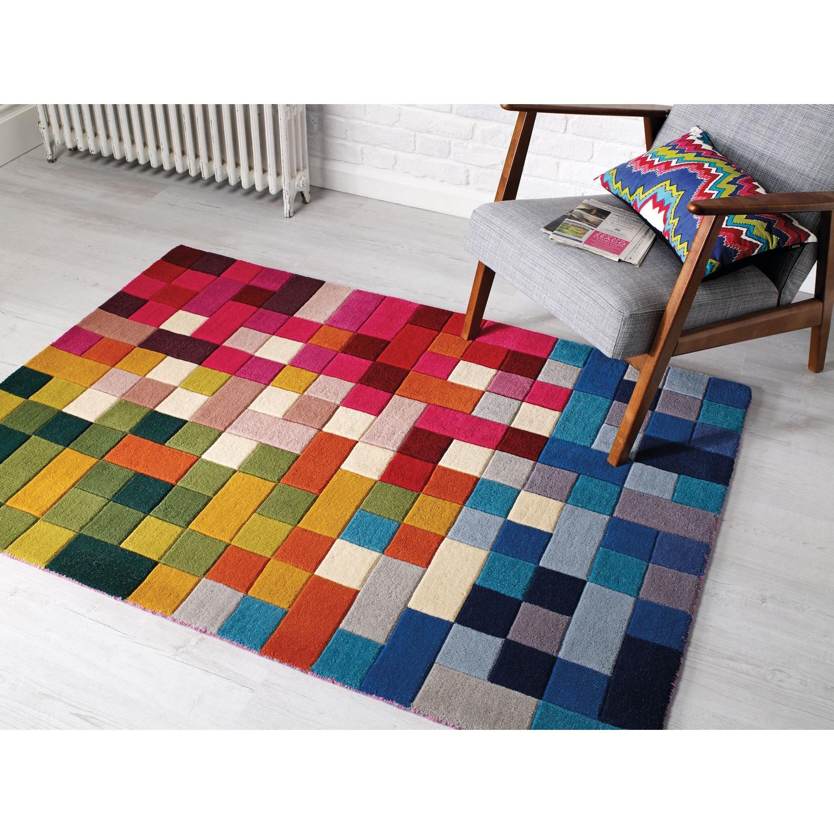 Wollteppich handgetuftet Bunt 120 x 170 cm - DERWENT Kadima Design