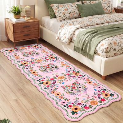 Garvee Scalloped Floral Cat Area Rug