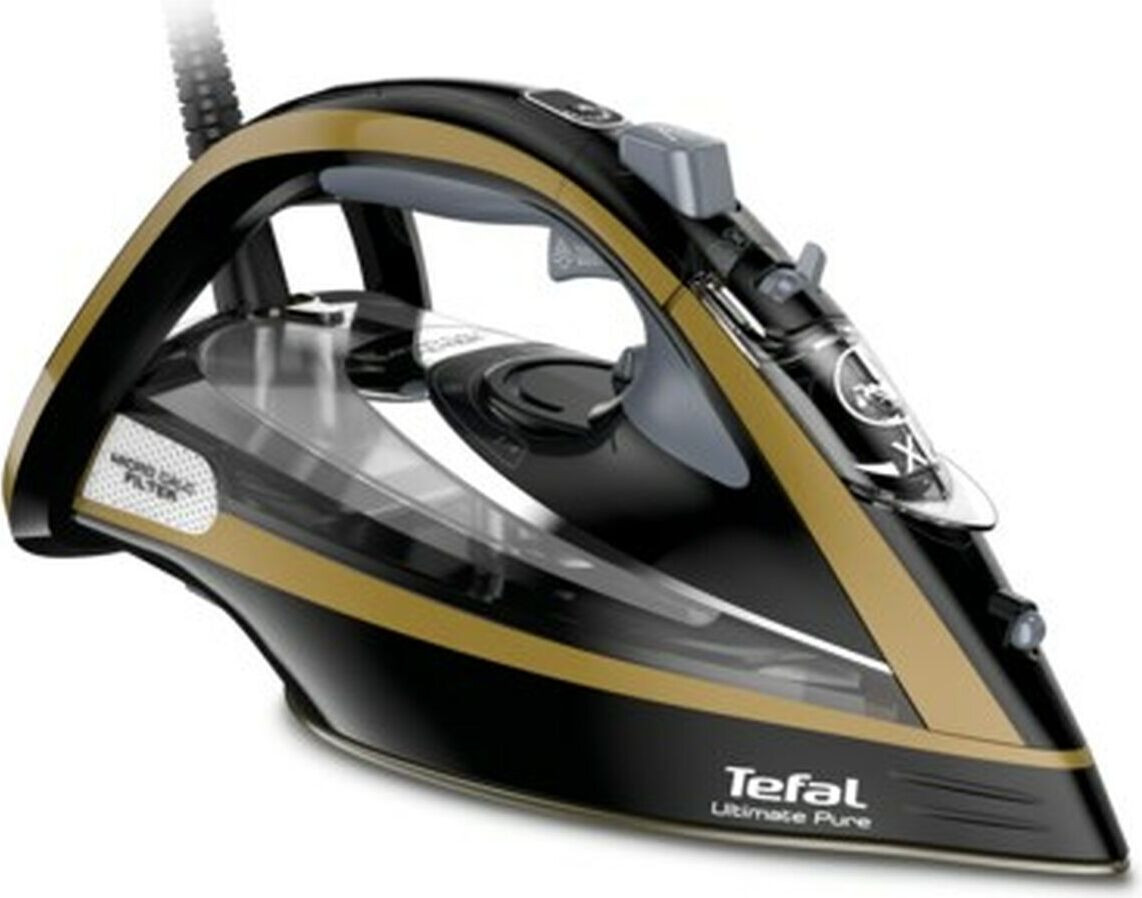 Tefal FV9865E0 Strijkijzer Dry & Steam met Durilium Autoclean strijkzool, 3000 W, Zwart en Goud
