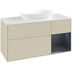 Villeroy & Boch Waschbeckenunterschrank Finion FA7, Silk Grey Matt Lacquer / Midnight Blue Matt Lacquer, 1200x603x501 mm, mit Beleuchtung und SoftClosing