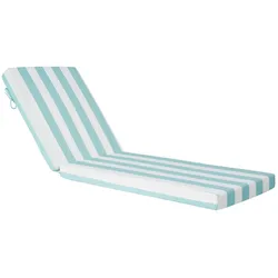 VEVOR Deckchair Auflagen, 2032x660x98 mm, Liegenauflagen für Außenbereich, wasserabweisend & farbecht, Sonnenliegen-Kissen mit Bändern, Terrassen-Liegepolster für Pooldeck, grün-weiß gestreift