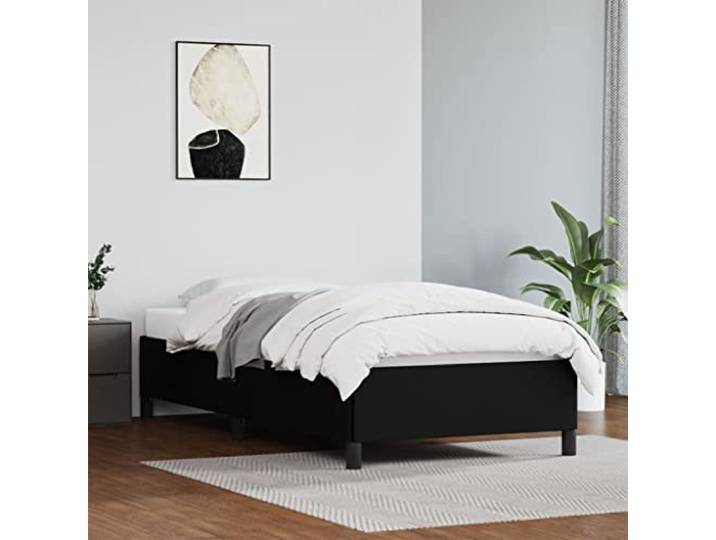 DYRJDJWIDHW boxspringbett 180x200,Bett 180x200,boxspringbett Bettgestell Schwarz 100x200 cm Kunstleder